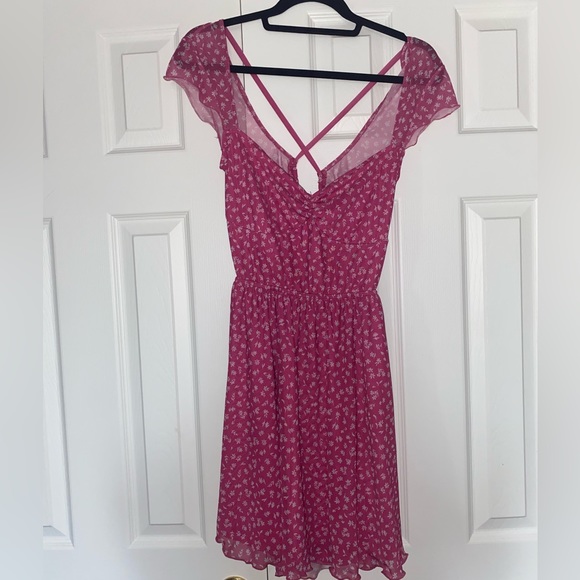 H&M PINK MINI FLORAL DRESS - Picture 1 of 2